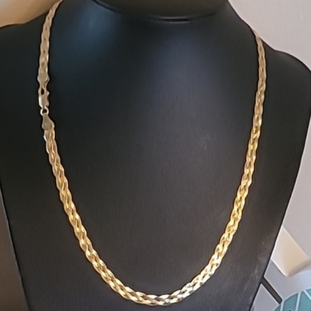 Sold. Sterling Silver 925 made in Italy braided necklace 19'